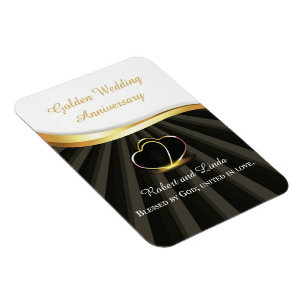 Golden 50th Wedding Religious Anniversary Magnet