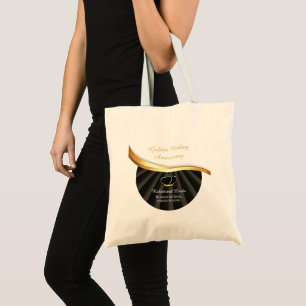 Golden 50th Wedding Religious Anniversary Tote Bag