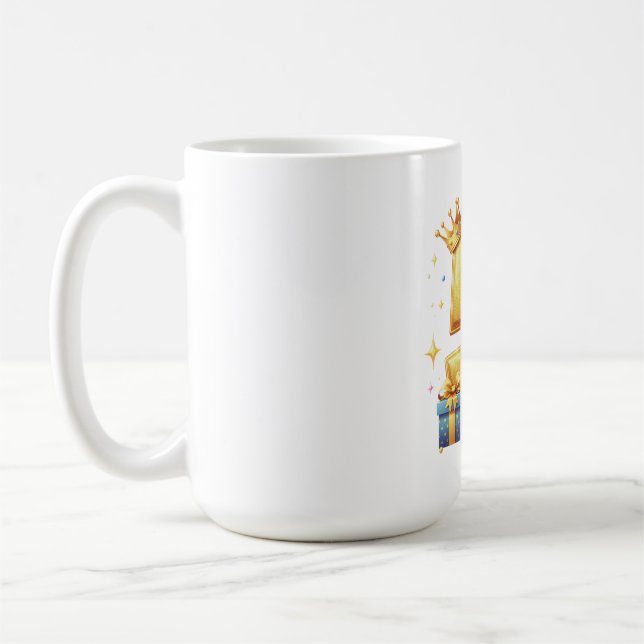 Golden 5th Birthday Coffee Mug (Left)