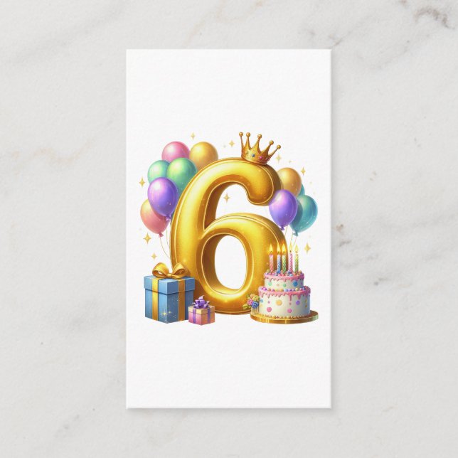 Golden 6th Birthday Enclosure Card (Front)