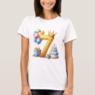 Golden 7th Birthday T-Shirt