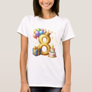 Golden 8th Birthday T-Shirt