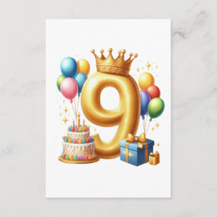 Golden 9th Birthday Enclosure Card