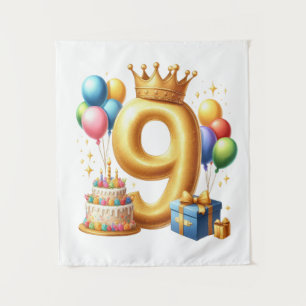 Golden 9th Birthday Tapestry
