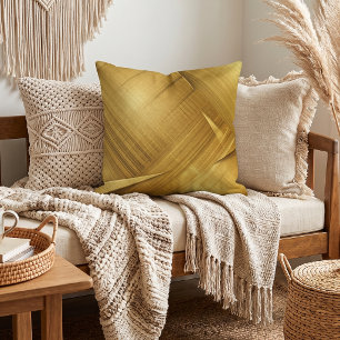 Golden Abstract Brushstroke Cushion