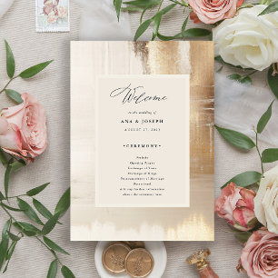 Golden Abstract   Elegant Wedding Programme