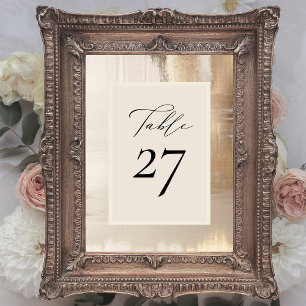 Golden Abstract Elegant Wedding Table Number