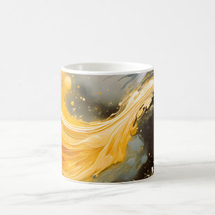 Golden Abstract Marble Modern Waves Coffee Mug