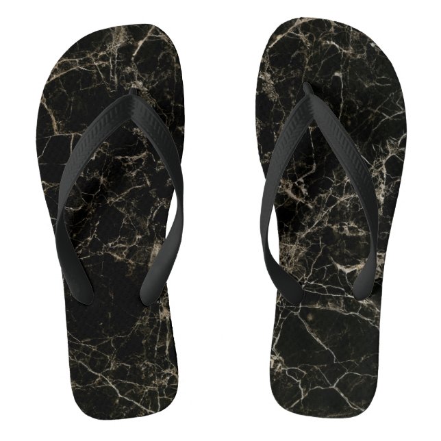 Golden abstract marble texture flip flops (Footbed)