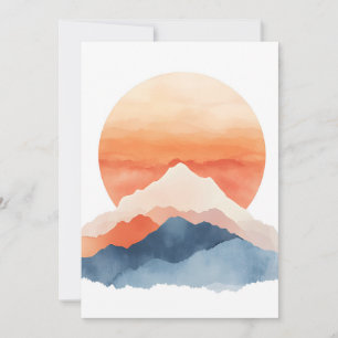 Golden Abstract Mountain Peak Sunrise Announcement