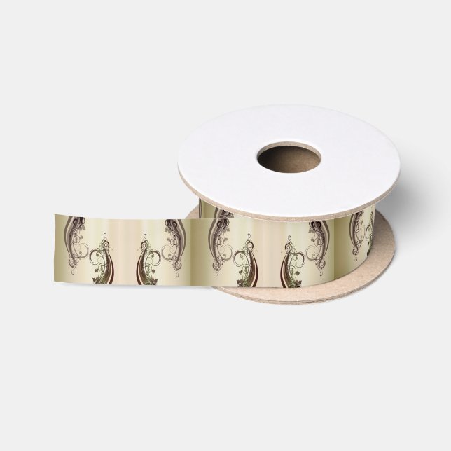 Golden Abstract Satin Ribbon (Spool)