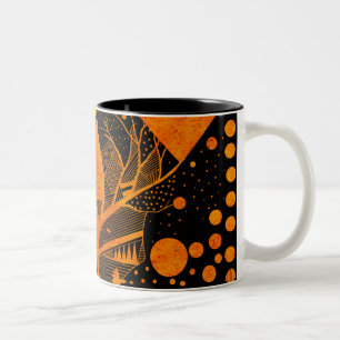 golden abstract Two-Tone coffee mug