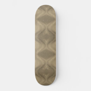 Golden Abstract Wavy Gold Skateboard