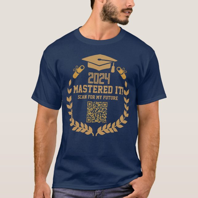 Golden Achievement - Custom QR Code Class of 2024 T-Shirt (Front)