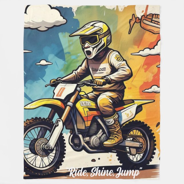 "Golden Adrenaline Ride" Fleece Blanket (Front)