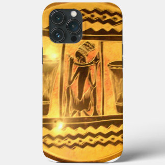 Golden African Ethnic Art Print Design iPhone 13 Pro Max Case