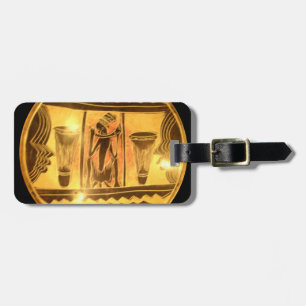 Golden African Ethnic Art Print Design Luggage Tag