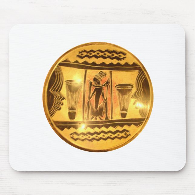 Golden African Ethnic Art Print Design Mouse Mat (Front)