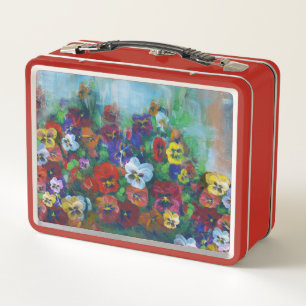 Golden Afternoon Pansies by Jason Street Metal Lunch Box