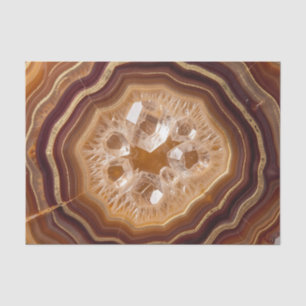 Golden Agate Geode Quartz Crystal Closeup Tissue Paper