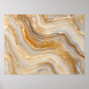 Golden Agate Stone Texture Abstract Wall Art