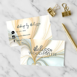 Golden Agate Swirls Elegant Chic Professional Business Card