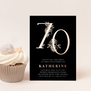Golden Age 70th Birthday Party Rose Gold