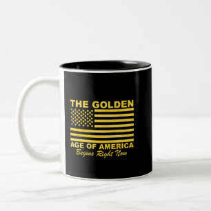 Golden Age America  Golden Age of America begins Two-Tone Coffee Mug