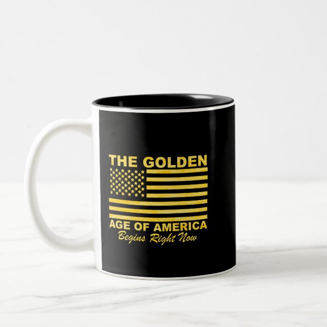 Golden Age America  Golden Age of America begins Two-Tone Coffee Mug (Left)