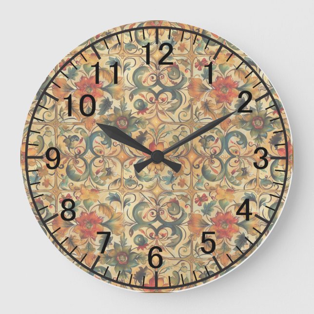 Golden Age Botanical  Large Clock (Front)