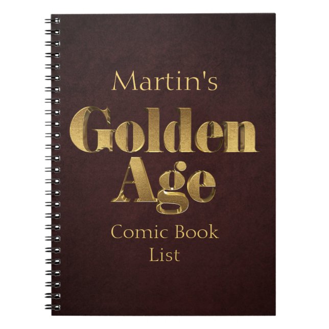 Golden Age Comic Book List Notebook (Front)