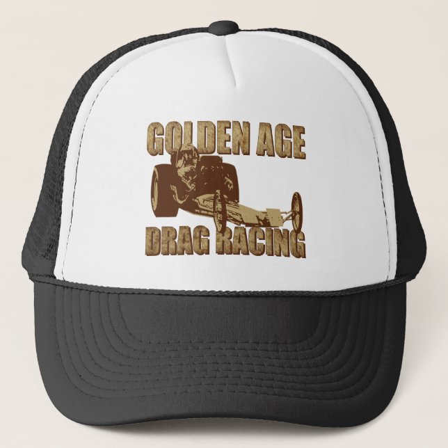 golden age drag racing digger dragster trucker hat (Front)
