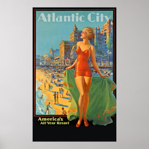 Golden Age Getaway: Atlantic City 1936 Poster