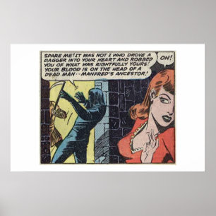 Golden age horror comics  70s Scary Vintage comics Poster