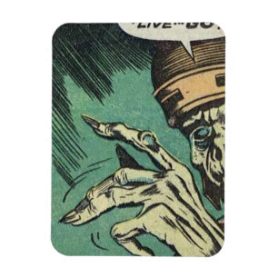 Golden age horror comics  80s Scary Vintage comics Magnet