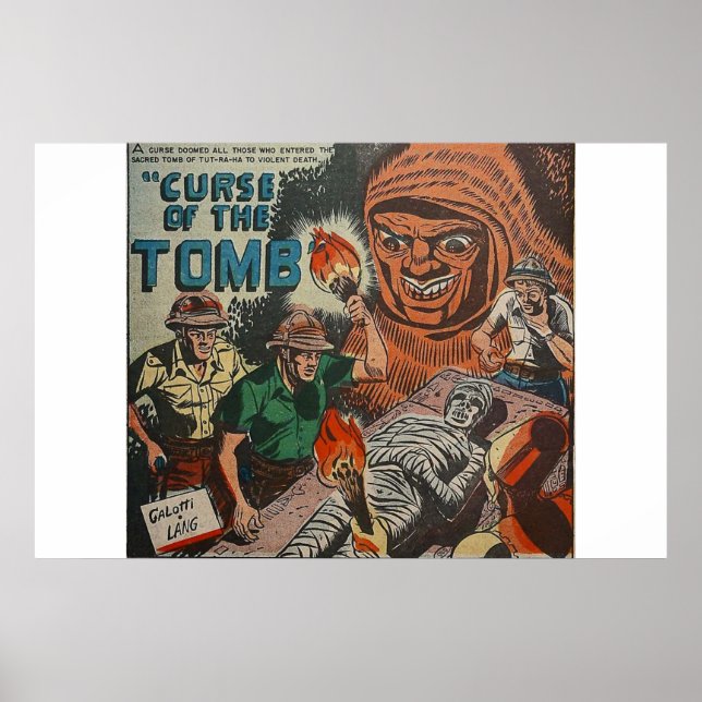 Golden age horror comics | scary retro comic 1980s poster (Front)