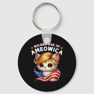 Golden Age Of Ameowica Cute Cat Kitten Wavy Hair J Key Ring