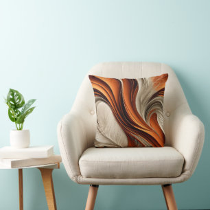 Golden Air – Copper and Bronze Abstract Cushion