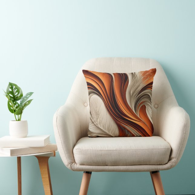 Golden Air – Copper and Bronze Abstract Cushion (Chair)