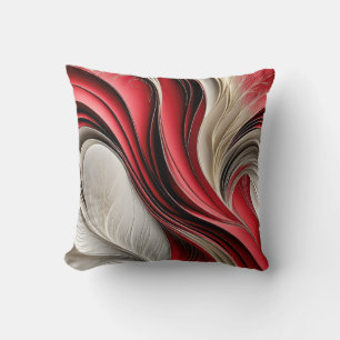 Golden Air – Cranberry & Champagne Flowing Abstrac Cushion