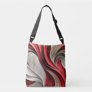 Golden Air: Cranberry & Champagne Flowing Abstract Crossbody Bag