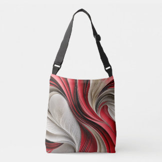 Golden Air: Cranberry & Champagne Flowing Abstract Crossbody Bag