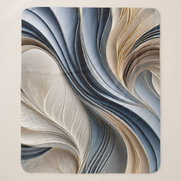 Golden Air - Soft Blue and Gold Flowing Abstract Sherpa Blanket