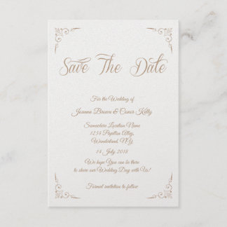 'Golden Alley' Save The Date design