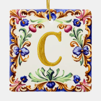 Golden Alphabet – Letter C Ceramic Ornament