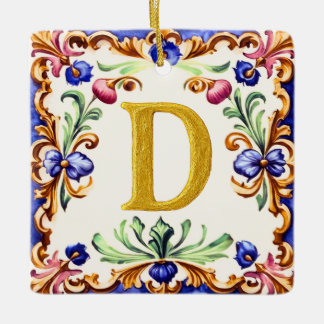 Golden Alphabet – Letter D Ceramic Ornament
