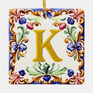 Golden Alphabet – Letter K Ceramic Ornament