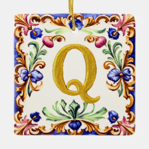 Golden Alphabet – Letter Q Ceramic Ornament