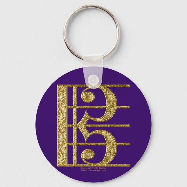 Golden Alto Clef Key Ring (Front)