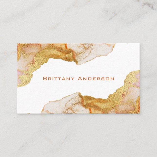 Golden Amber Abstract Business Card (Front)